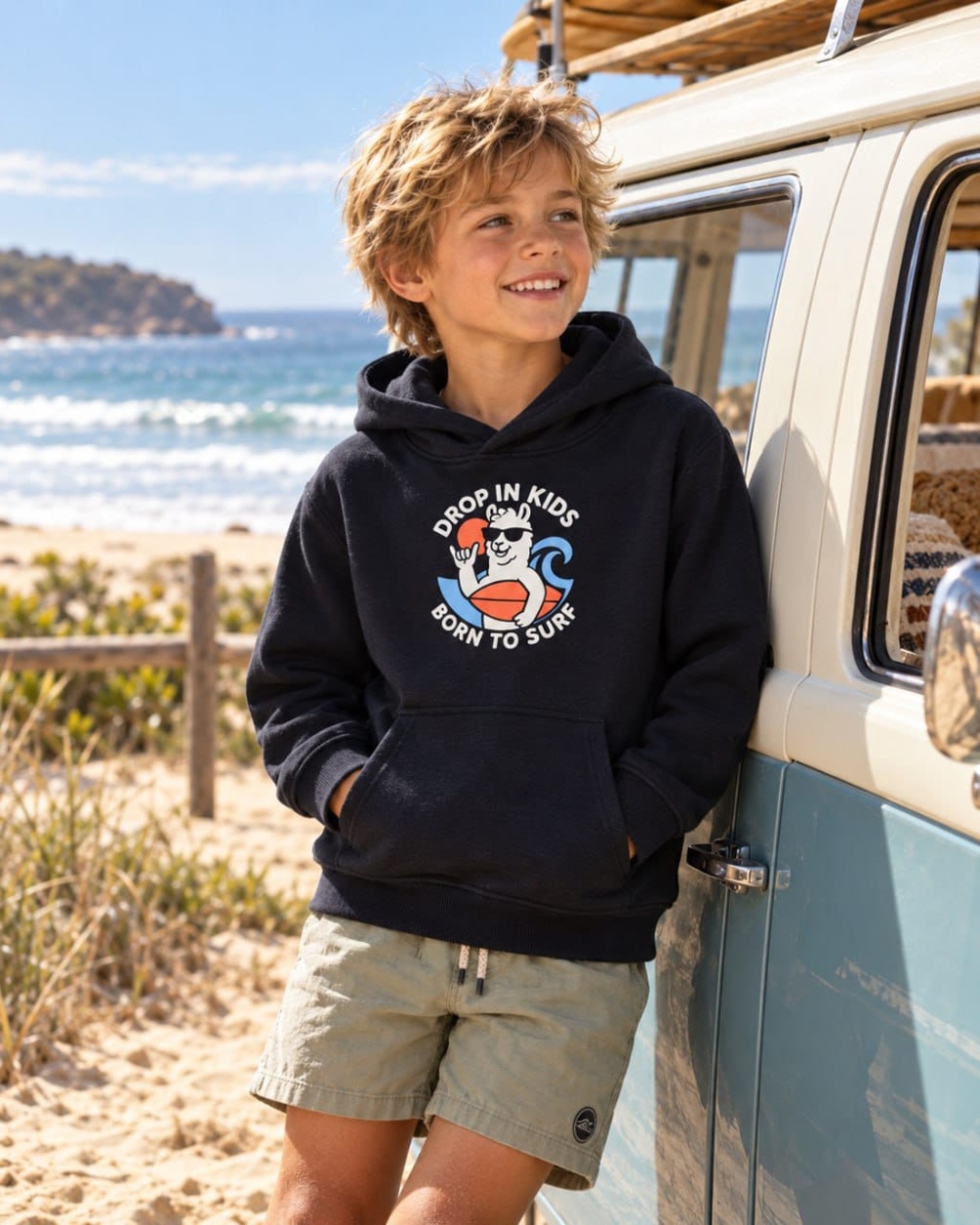DROP IN - ALPACA SURF - HOODIE BLK