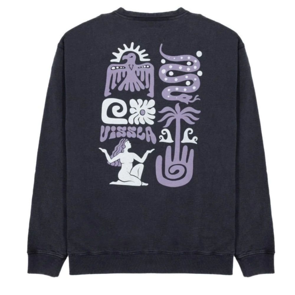 VISSLA - SUDADERA AQUEMINI CREW NECK WASHED FLEECE - PHANTOM 